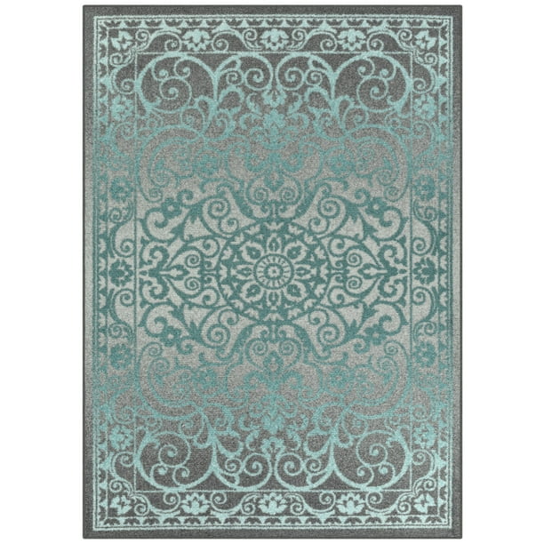 Azure Collection Classic Accent Rug 7'9'x10'2' Grey & Beige Medallion Area Rug Abani Rugs Azure Collection Classic Accent Rug 7'9'x10'2' Grey & Beige Medallion Area Rug Abani Rugs
